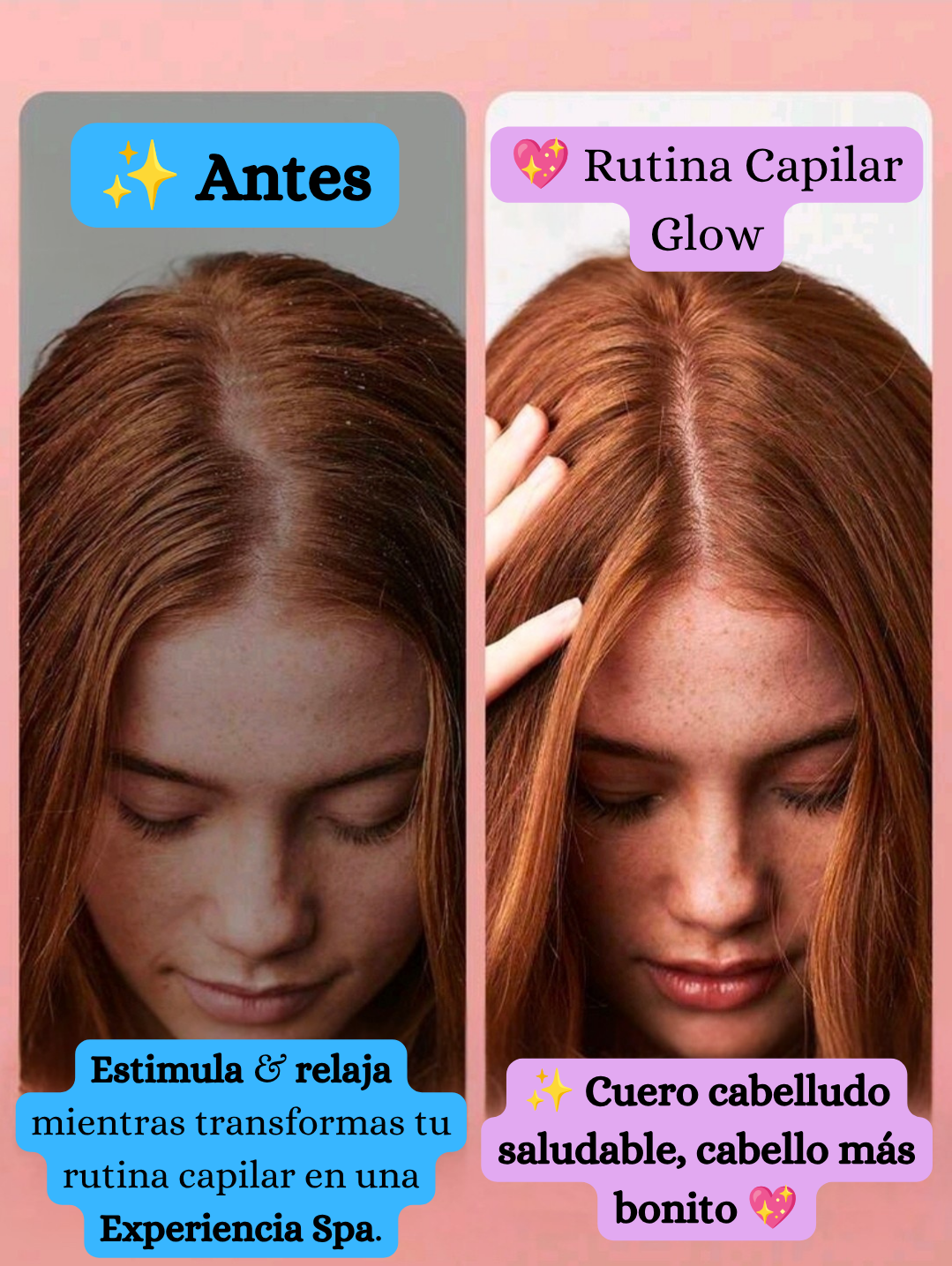 Cepillo Masajeador Capilar LED Glow™ | Luz Roja, Masaje y Aplicador de Sérum