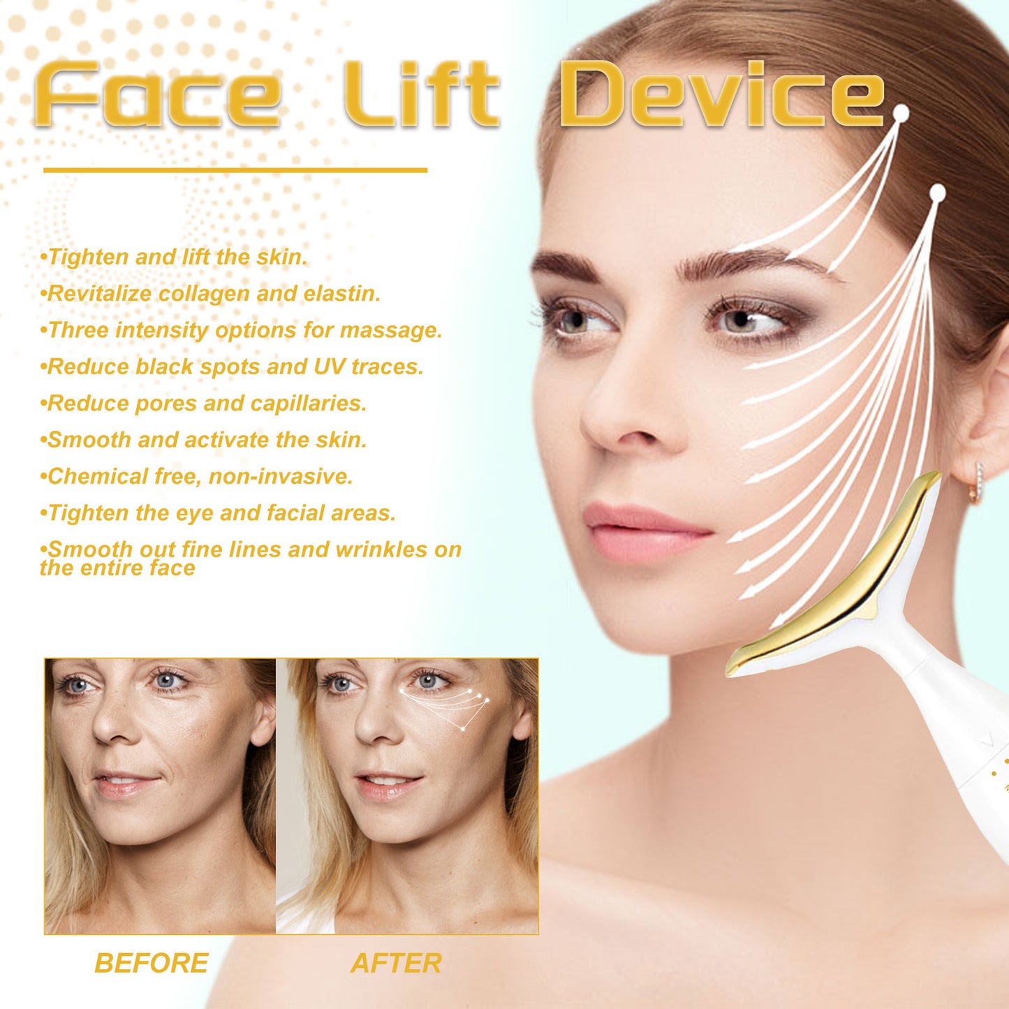 Lifting Facial EMS Pro – Reafirma Cuello, Define Mandíbula y Efecto Glow Instantáneo