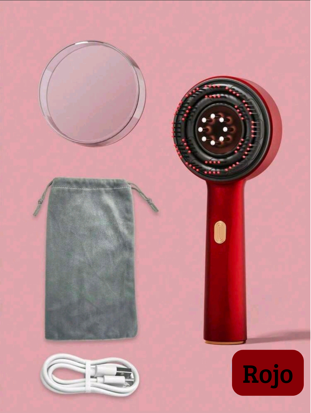 Cepillo Masajeador Capilar LED Glow™ | Luz Roja, Masaje y Aplicador de Sérum