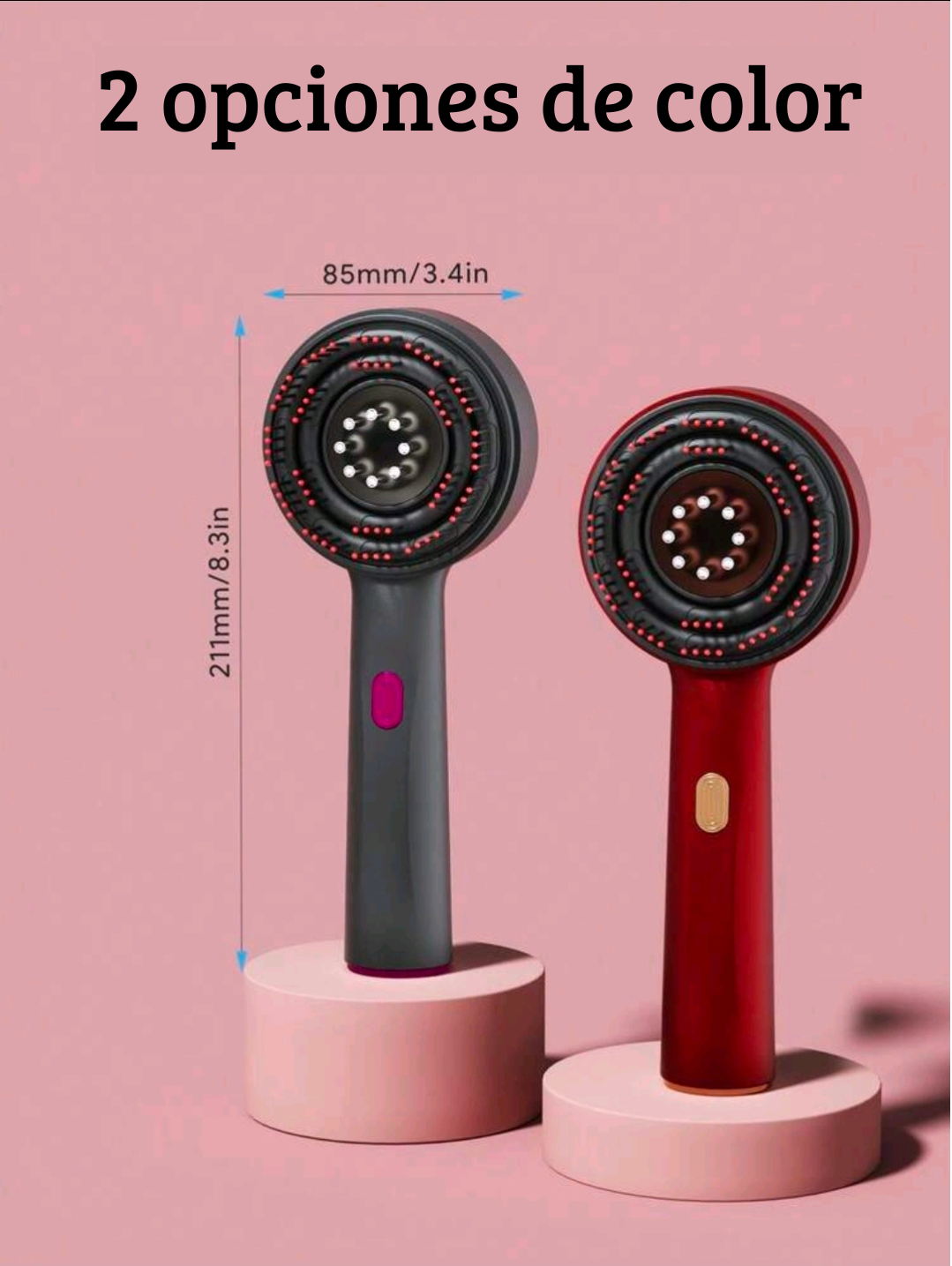 Cepillo Masajeador Capilar LED Glow™ | Luz Roja, Masaje y Aplicador de Sérum